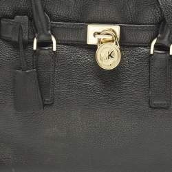 مملوكة مسبقًا MICHAEL Michael Kors Hamilton Black Leather Satchel