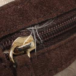 Pre Owned MICHAEL Michael Kors Pressley Brown Suede Shoulder Bag