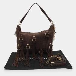 Pre Owned MICHAEL Michael Kors Pressley Brown Suede Shoulder Bag