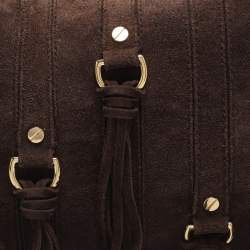 Pre Owned MICHAEL Michael Kors Pressley Brown Suede Shoulder Bag