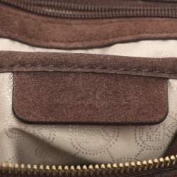 Pre Owned MICHAEL Michael Kors Pressley Brown Suede Shoulder Bag