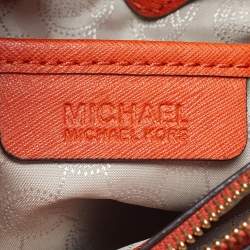 Pre Owned MICHAEL Michael Kors Cynthia Medium Orange Leather Satchel