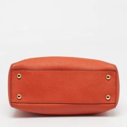 Pre Owned MICHAEL Michael Kors Cynthia Medium Orange Leather Satchel