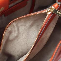Pre Owned MICHAEL Michael Kors Cynthia Medium Orange Leather Satchel