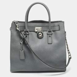 مملوكة مسبقًا حقيبة يد توتس مايكل مايكل كورس هاميلتون نورث ساوث كبيرة جلد بيج كبيرة