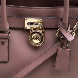 Michael Michael Kors Pale Pink Leather East West Hamilton Top Handle Bag