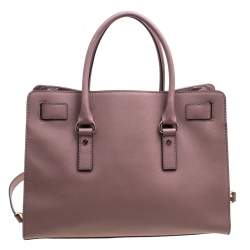 Michael Michael Kors Pale Pink Leather East West Hamilton Top Handle Bag