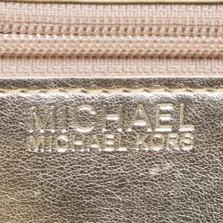 Pre Owned Michael Michael Kors Black Python Embossed Leather Tote