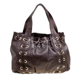 مملوكة مسبقًا حقيبة يد مايكل مايكل كورس أستور غرومنت جلد بنية