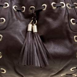 مملوكة مسبقًا حقيبة يد مايكل مايكل كورس أستور غرومنت جلد بنية