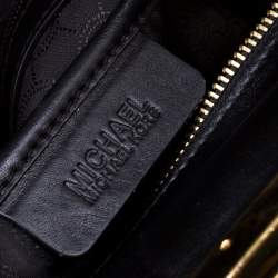 Pre Owned Michael Michael Kors Black Leather Top Handle Bag