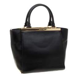 Pre Owned Michael Michael Kors Black Leather Top Handle Bag
