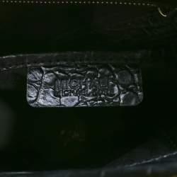MICHAEL Michael Kors Black Calf Hair and Croc Embossed Leather Large Lana Tote