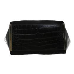 MICHAEL Michael Kors Black Calf Hair and Croc Embossed Leather Large Lana Tote