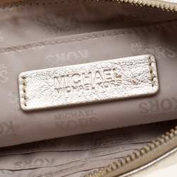 Pre Owned MICHAEL Michael Kors Gold Metallic Leather Wristlet