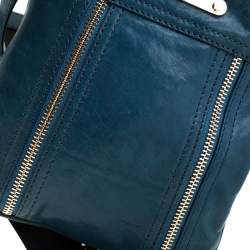 Pre Owned حقيبة كروس مايكل مايكل كورس فلات جلد زرقاء مخضرة