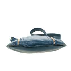 Pre Owned حقيبة كروس مايكل مايكل كورس فلات جلد زرقاء مخضرة