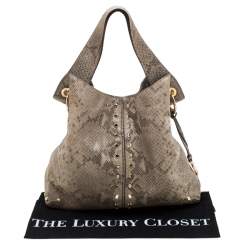 MICHAEL Michael Kors Olive Green Python Embossed Leather Astor Hobo 