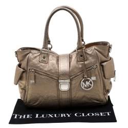 MICHAEL Michael Kors Metallic Gold Leather Satchel