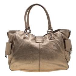 MICHAEL Michael Kors Metallic Gold Leather Satchel