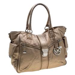 MICHAEL Michael Kors Metallic Gold Leather Satchel