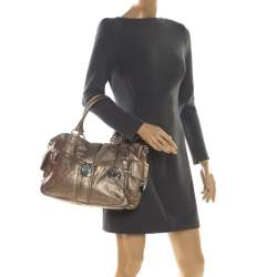 MICHAEL Michael Kors Metallic Gold Leather Satchel
