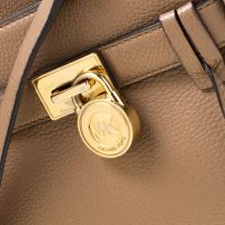 Pre Owned MICHAEL Michael Kors Light Brown Leather Hamilton Crossbody Bag