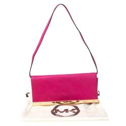 مملوكة مسبقًا Michael Michael Kors Magenta Leather Lana Clutch Bag