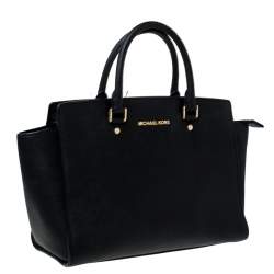 Pre Owned حقيبة يد مايكل كورس سلما متوسطة جلد سافيانو أزرق