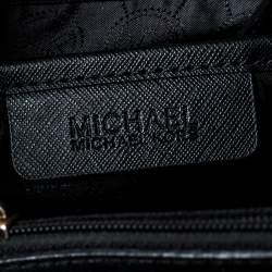 Pre Owned Michael Kors Black Saffiano Leather Medium Jet Set Travel Tote