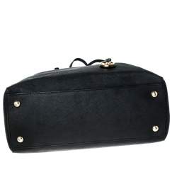 Pre Owned Michael Kors Black Saffiano Leather Medium Jet Set Travel Tote