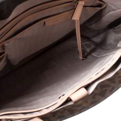 Pre Owned MICHAEL Michael Kors Brown Coated Canvas Jet Set North South Tote   