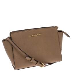 Pre Owned MICHAEL Michael Kors Brown Leather Medium Selma Crossbody Bag 