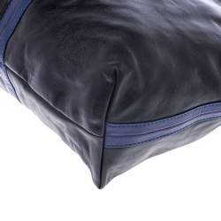 مملوكة مسبقًا MICHAEL Michael Kors Black/Blue Leather Hobo