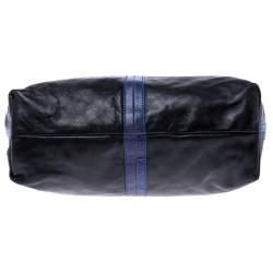 مملوكة مسبقًا MICHAEL Michael Kors Black/Blue Leather Hobo