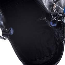 مملوكة مسبقًا MICHAEL Michael Kors Black/Blue Leather Hobo