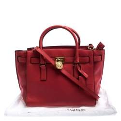 Pre Owned MICHAEL Michael Kors Orange Leather Hamilton Tote