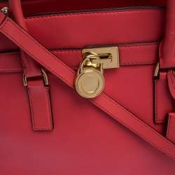 Pre Owned MICHAEL Michael Kors Orange Leather Hamilton Tote