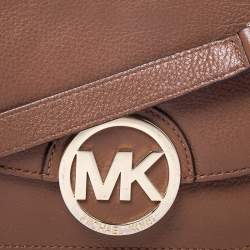 Pre Owned MICHAEL Michael Kors Brown Leather Flap Shoulder Bag