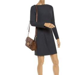 Pre Owned MICHAEL Michael Kors Brown Leather Flap Shoulder Bag