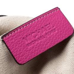 Pre Owned Michael Michael Kors Brown/Pink Woven Raffia and Leather Chain Tote