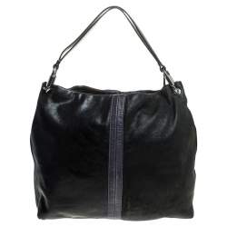 Pre Owned MICHAEL Michael Kors Black/Blue Hobo 