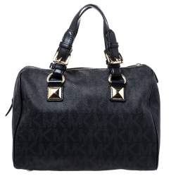 Pre Owned حقيبة مايكل مايكل كورس Grayson كانفاس مقوى شهيرة سوداء