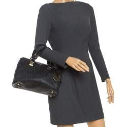 Pre Owned حقيبة مايكل مايكل كورس Grayson كانفاس مقوى شهيرة سوداء