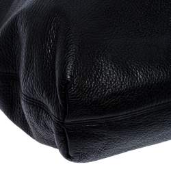 Pre Owned MICHAEL Michael Kors Black Leather Jet Set Chain Hobo