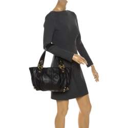 MICHAEL Michael Kors Black Leather Stud Bottom Hobo