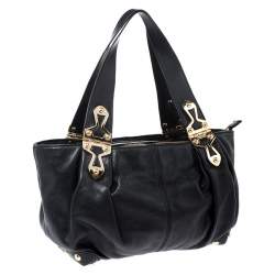 MICHAEL Michael Kors Black Leather Stud Bottom Hobo
