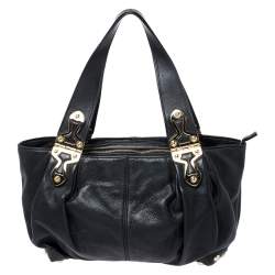 MICHAEL Michael Kors Black Leather Stud Bottom Hobo