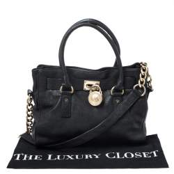 Pre Owned حقيبة مايكل مايكل كورس هاميلتون جلد أسود