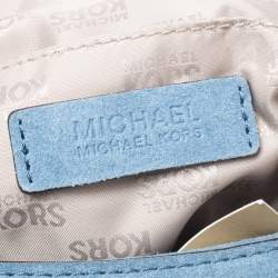 Pre Owned Michael Michael Kors Sky Blue Nubuck Bedford Shoulder Bag